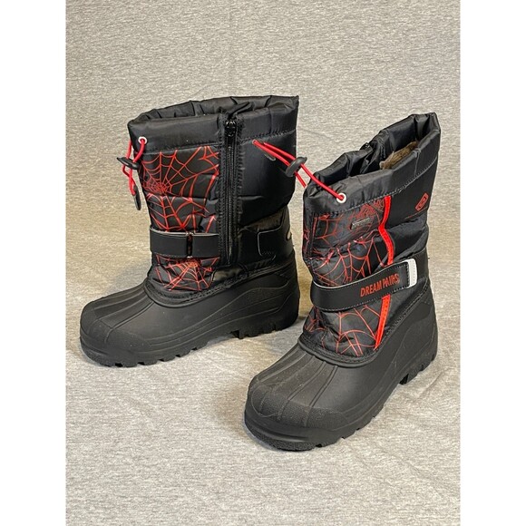 Dream Pairs Kid's Waterproof Winter Snow Boots With Spider Web Graphic Size 4 - Picture 2 of 9